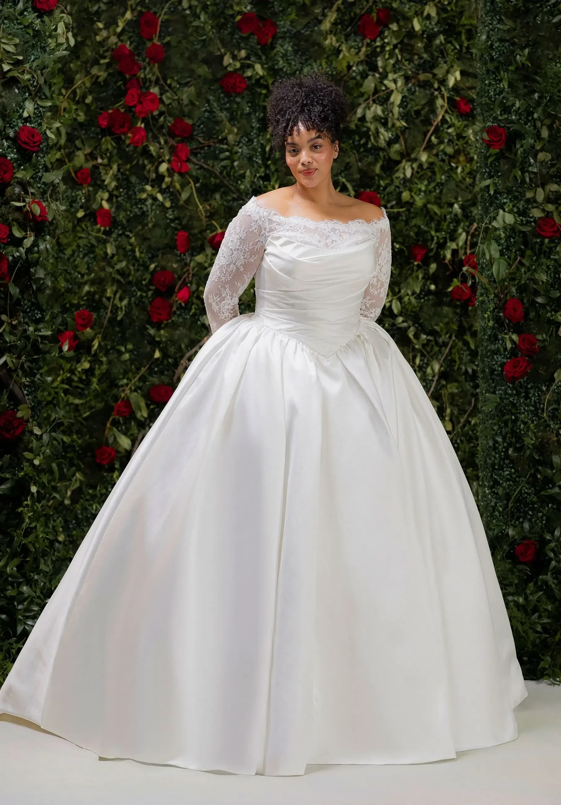 Photo of the models wearing an wedding gowns