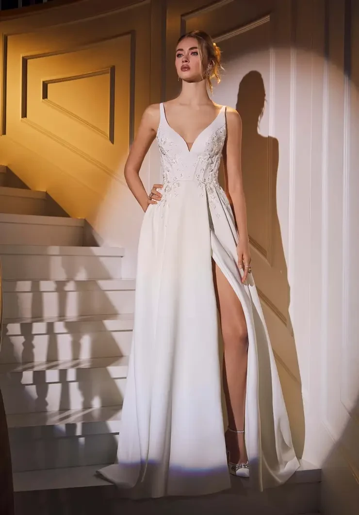 Photo of the models wearing an wedding gowns