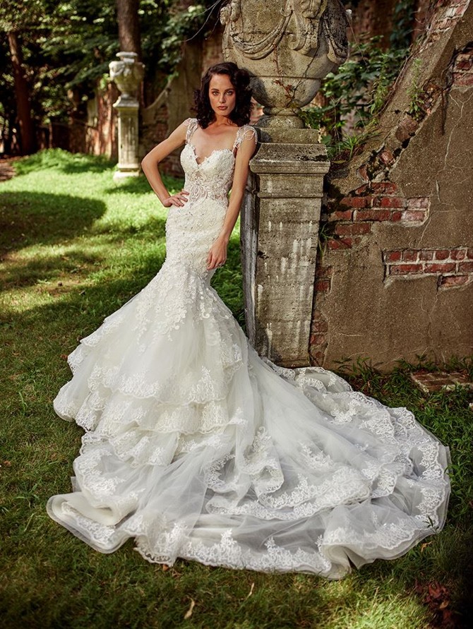 extravagant mermaid wedding dresses Luxury Mermaid Wedding Dress Bridal Gowns with Pearls Ivory / 24W