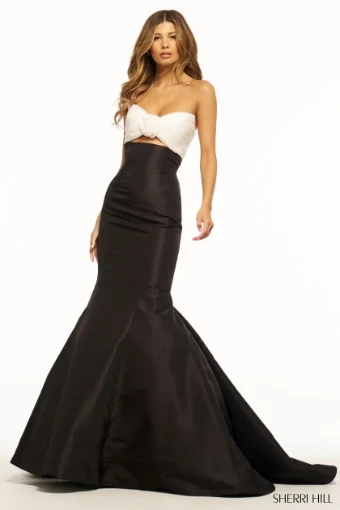 Sherri Hill Style #56058 $3 Ivory/Black thumbnail