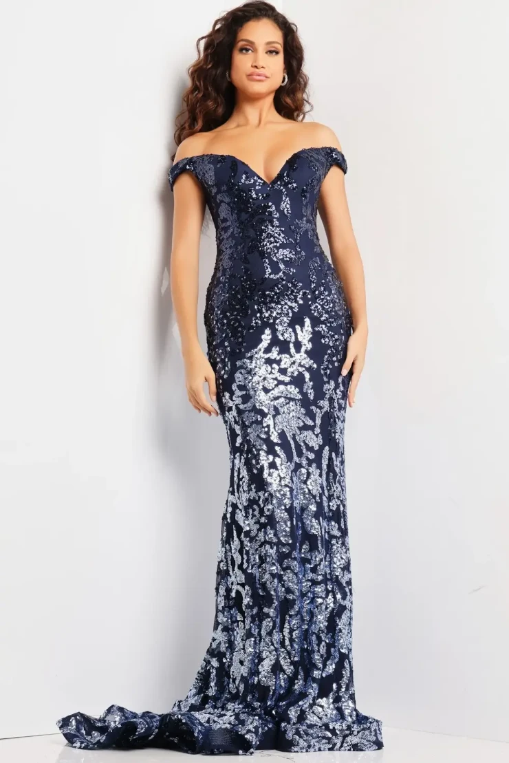 Jovani Style #36370 #2 Navy/Light Blue picture