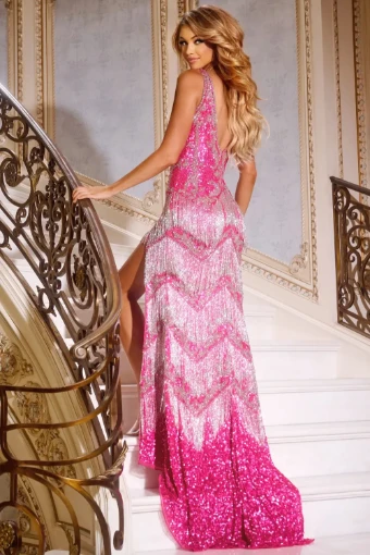 Jovani Style #38847 $8 Hot Pink/Silver thumbnail