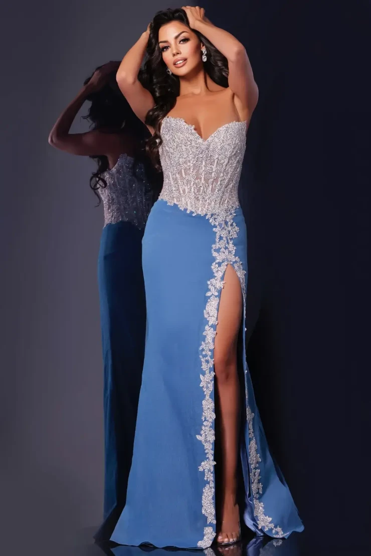 Jovani Style #43341 #4 Off White/Denim picture