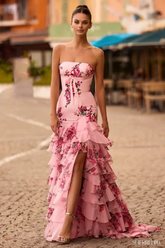 Sherri Hill Style #57144 $2 Pink Print thumbnail