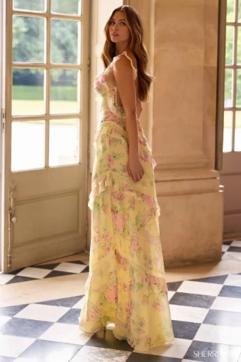 Sherri Hill Style #57782 $3 Light Yellow Print thumbnail