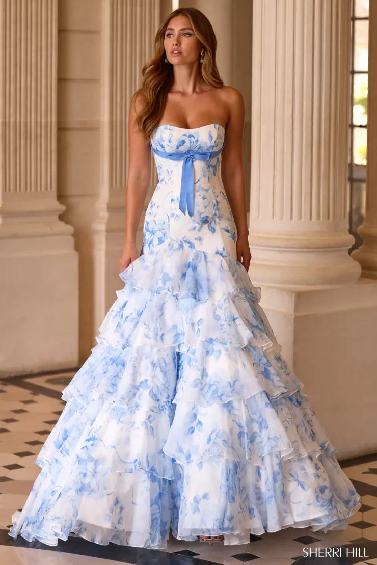 Sherri Hill 57853 #7 Periwinkle Print picture