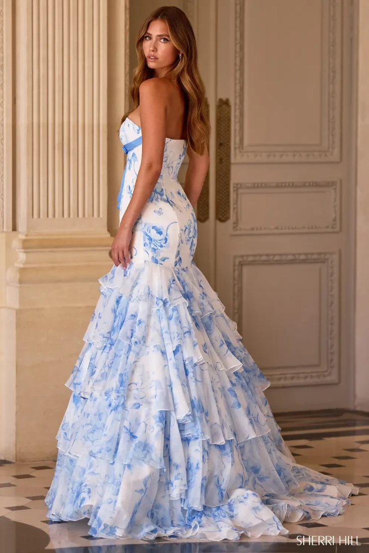 Sherri Hill 57853 #1 Periwinkle Print picture